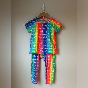 Bonds Rainbow Script Short Sleeve Pajama Set - Multi